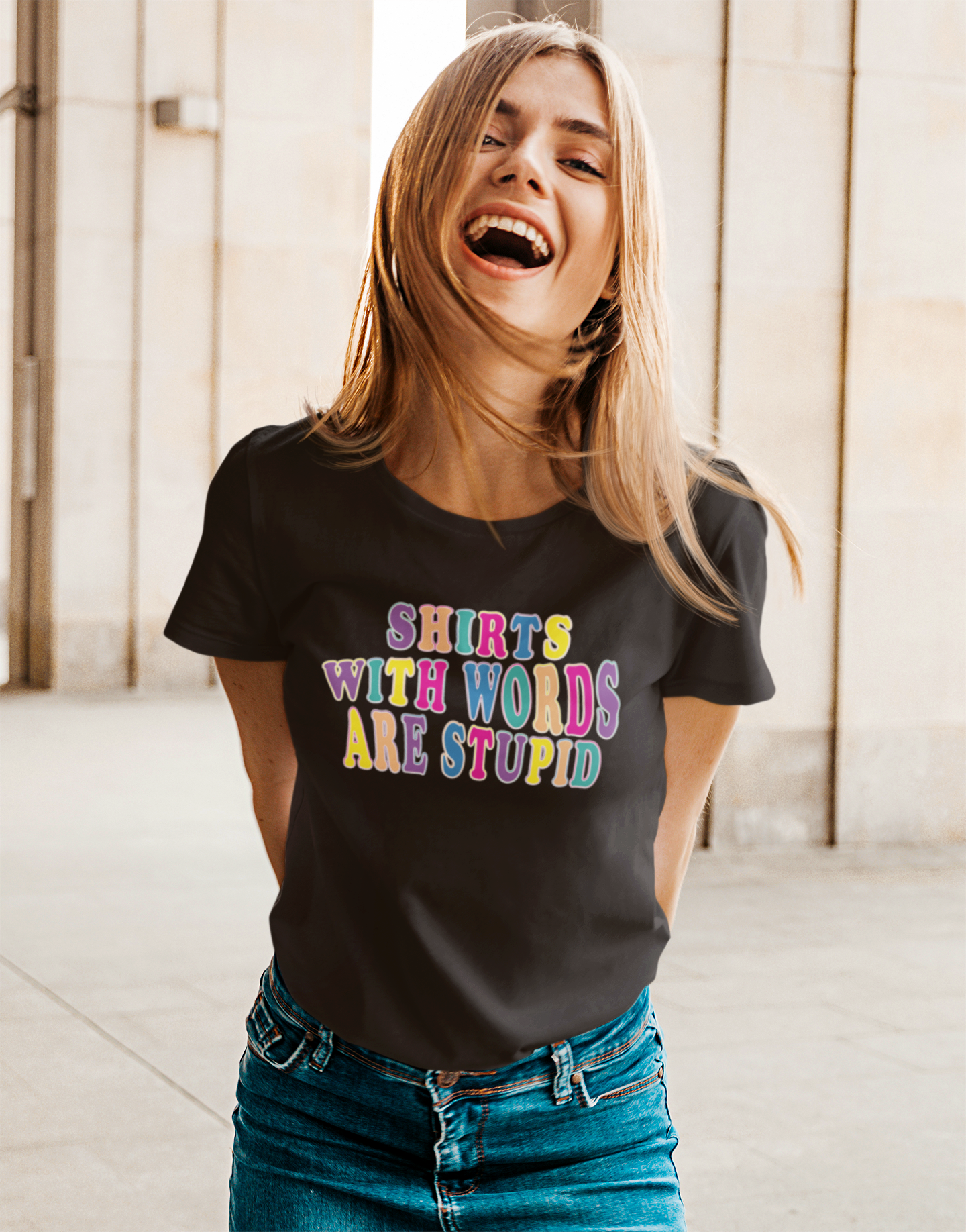 'Shirts with Words Are Stupid' (VS 1) (Soft, Quality Bella & Canvas <Or Comparable> Unisex Tee)